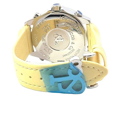 Jacob & Co. Five Time Zone Quartz Men's Watch Steel Case With Leather Strap Authentic Luxury Timepiece