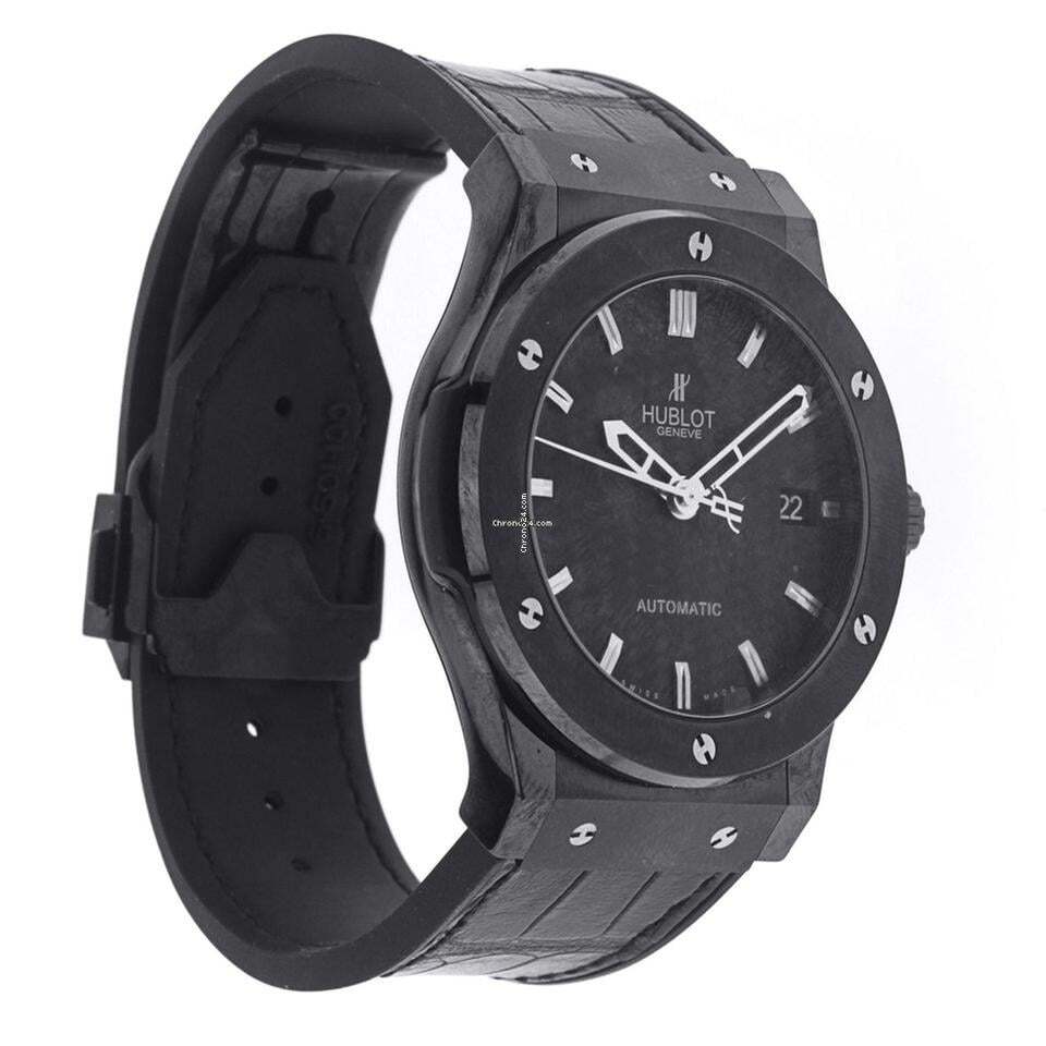 Hublot Classic Fusion Automatic Men's Watch Ceramic Case With Leather Strap Authentic Luxury Timepiece