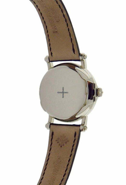 Patek Philippe Perpetual Calendar Automatic Men's Watch White Gold Case With Leather Strap Authentic Luxury Timepiece