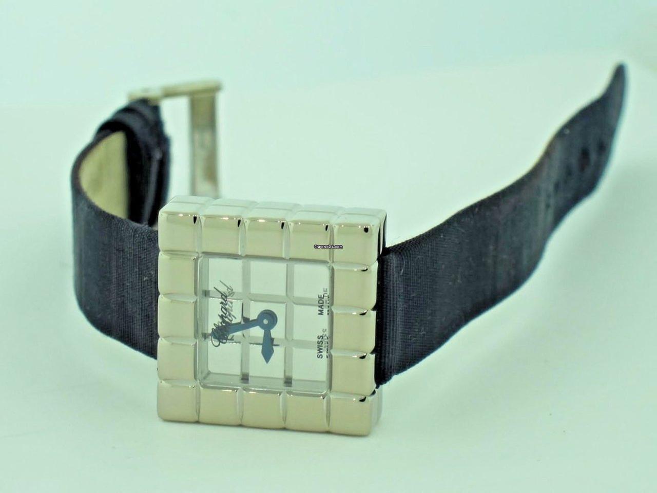 Chopard Ice Cube Quartz Women's Watch White Gold Case With Leather Strap Authentic Luxury Timepiece