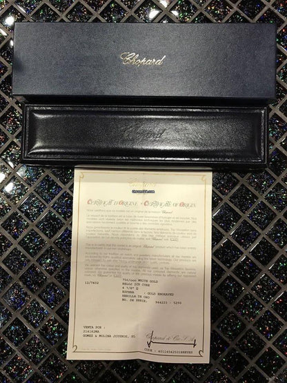 Chopard Ice Cube Quartz Women's Watch White Gold Case With Leather Strap Authentic Luxury Timepiece