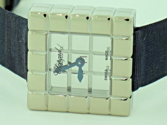 Chopard Ice Cube Quartz Women's Watch White Gold Case With Leather Strap Authentic Luxury Timepiece