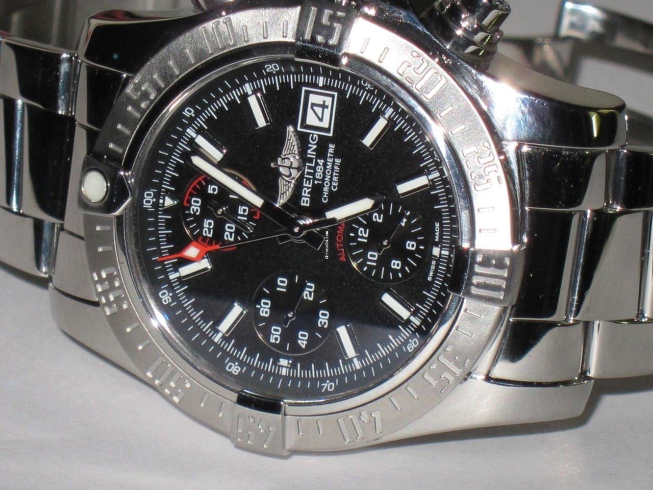 Breitling Avenger II Automatic Men's Watch With Steel Case and Strap Authentic Luxury Timepiece