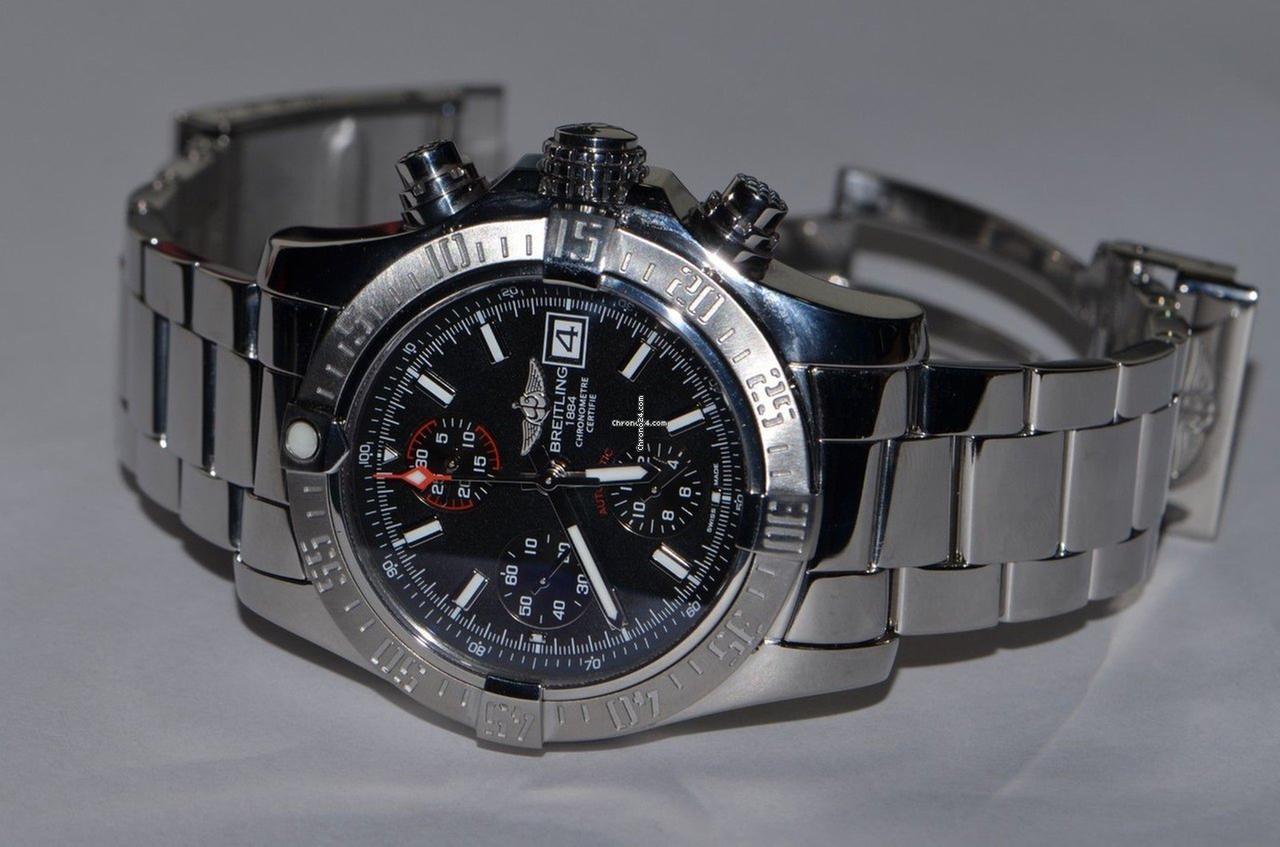Breitling Avenger II Automatic Men's Watch With Steel Case and Strap Authentic Luxury Timepiece