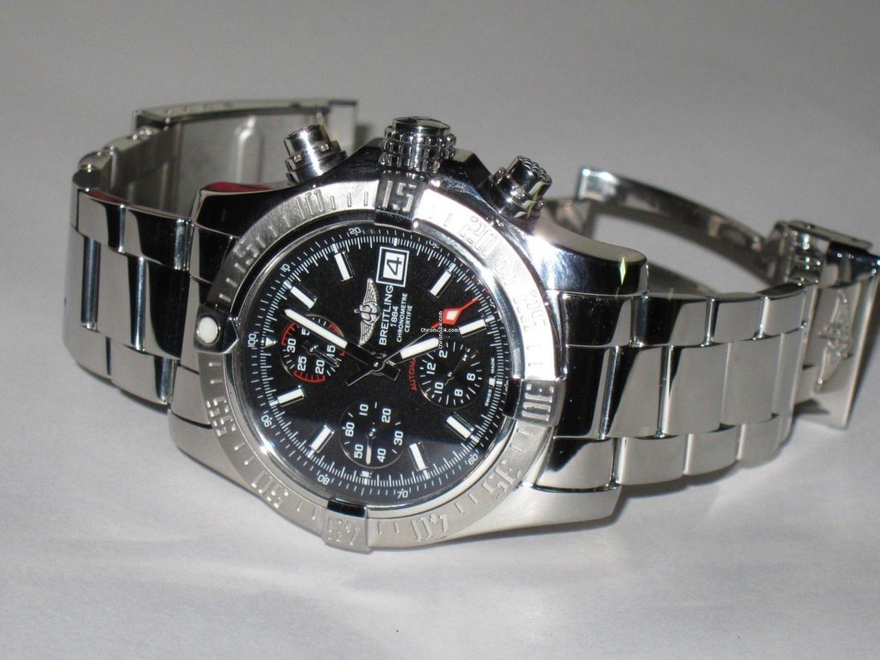 Breitling Avenger II Automatic Men's Watch With Steel Case and Strap Authentic Luxury Timepiece