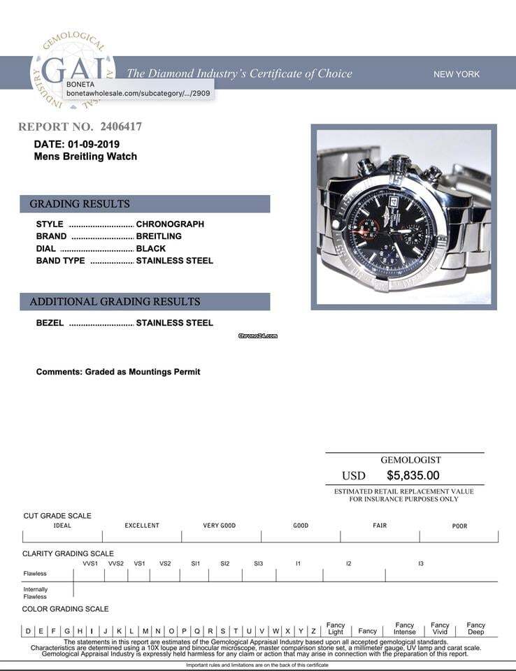 Breitling Avenger II Automatic Men's Watch With Steel Case and Strap Authentic Luxury Timepiece