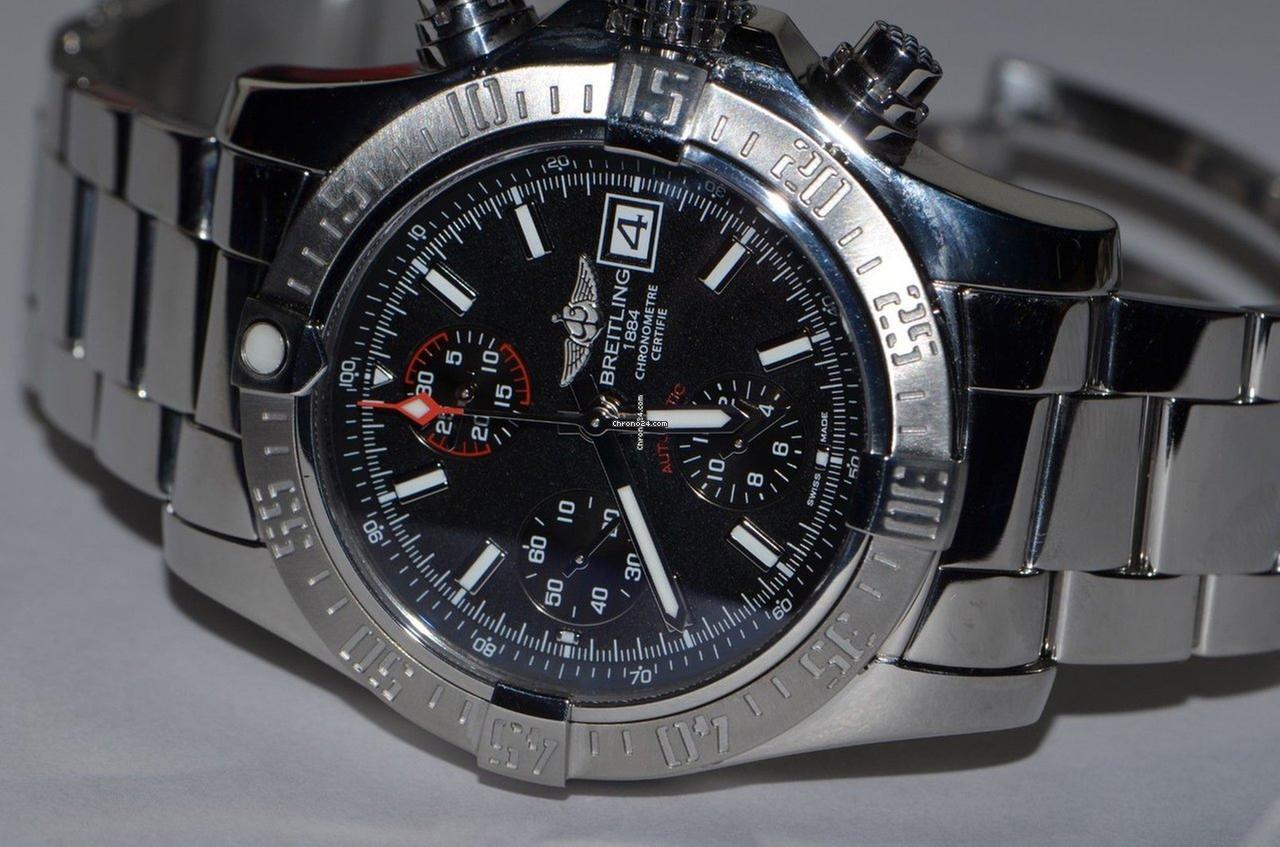 Breitling Avenger II Automatic Men's Watch With Steel Case and Strap Authentic Luxury Timepiece
