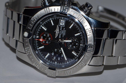 Breitling Avenger II Automatic Men's Watch With Steel Case and Strap Authentic Luxury Timepiece