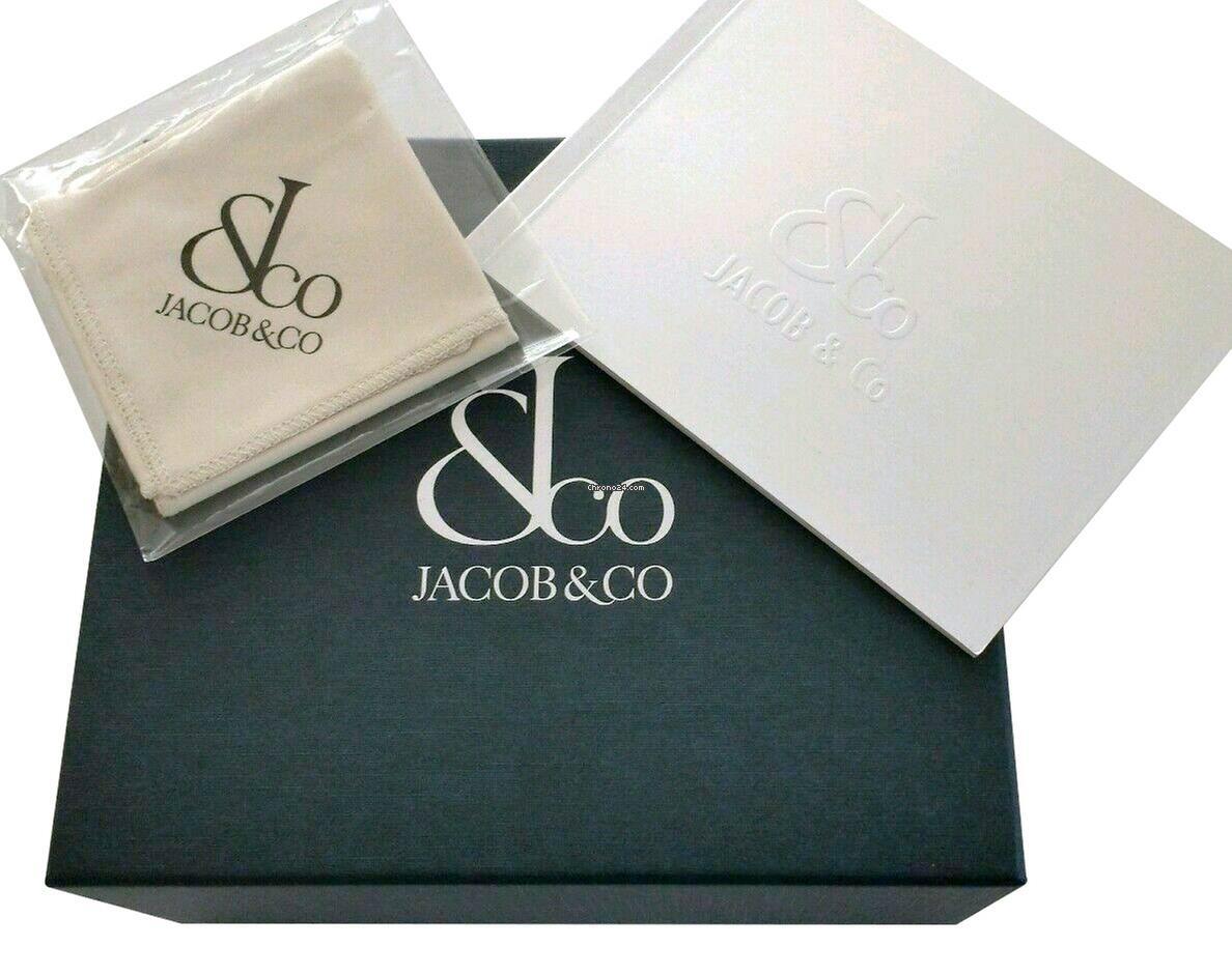 Jacob & Co. Five Time Zone Quartz Men's Watch Steel Case With Leather Strap Authentic Luxury Timepiece