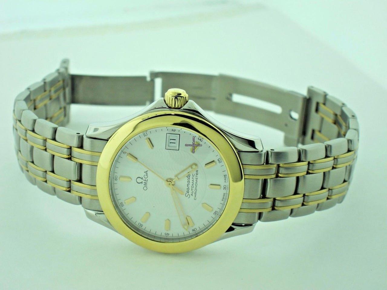 Omega Seamaster Automatic Men's Watch Gold/Steel Case With Gold/Steel Strap Authentic Luxury Timepiece