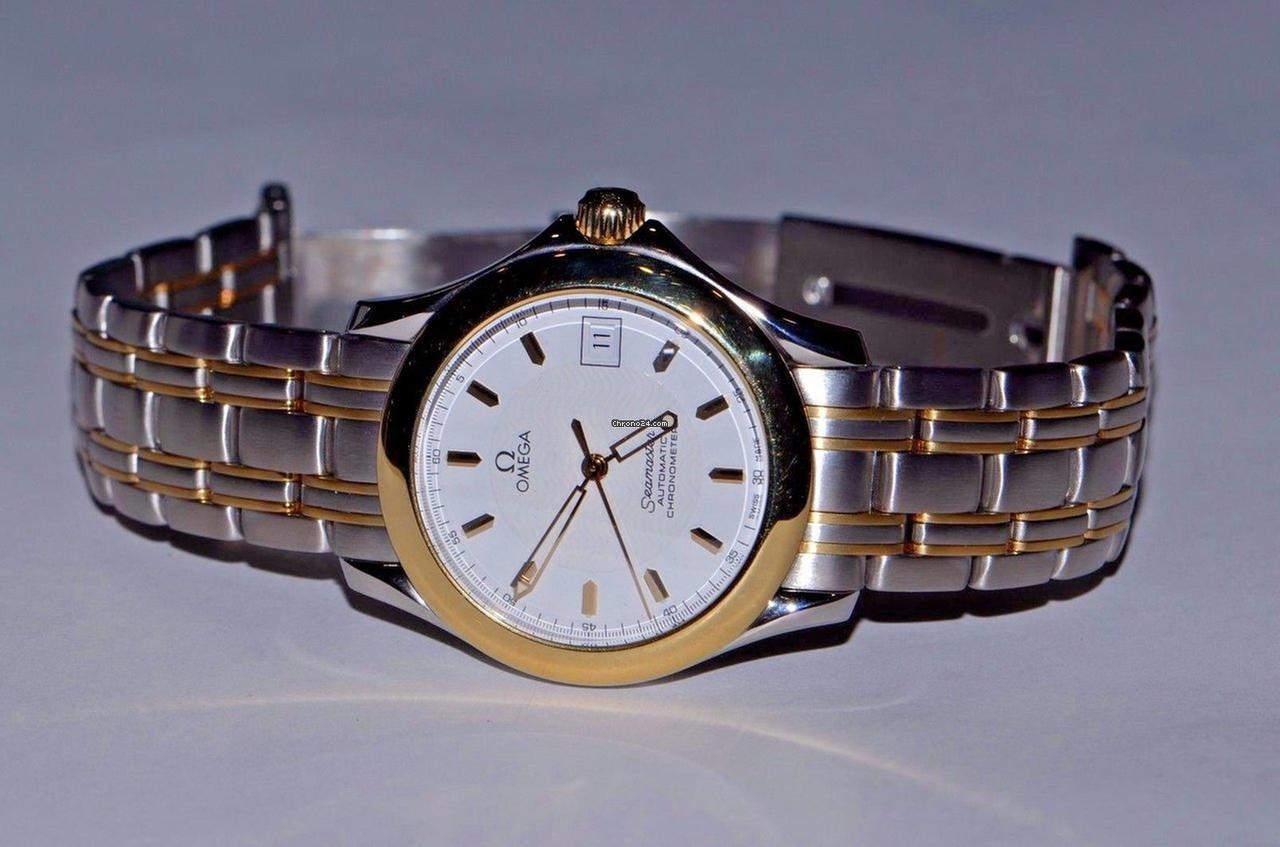 Omega Seamaster Automatic Men's Watch Gold/Steel Case With Gold/Steel Strap Authentic Luxury Timepiece