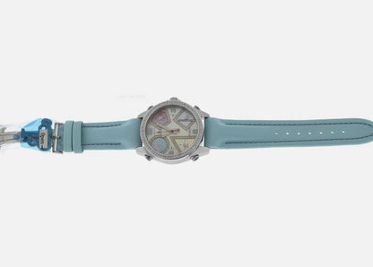 Jacob & Co. Five Time Zone Quartz Men's Watch Steel Case With Leather Strap Authentic Luxury Timepiece