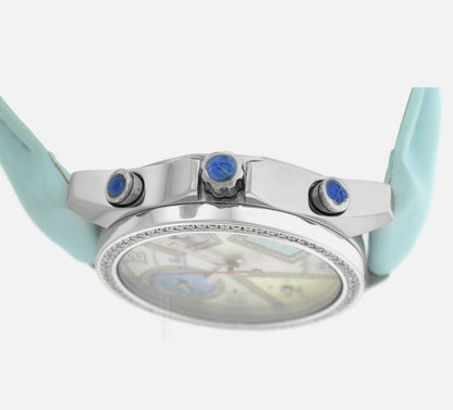 Jacob & Co. Five Time Zone Quartz Men's Watch Steel Case With Leather Strap Authentic Luxury Timepiece