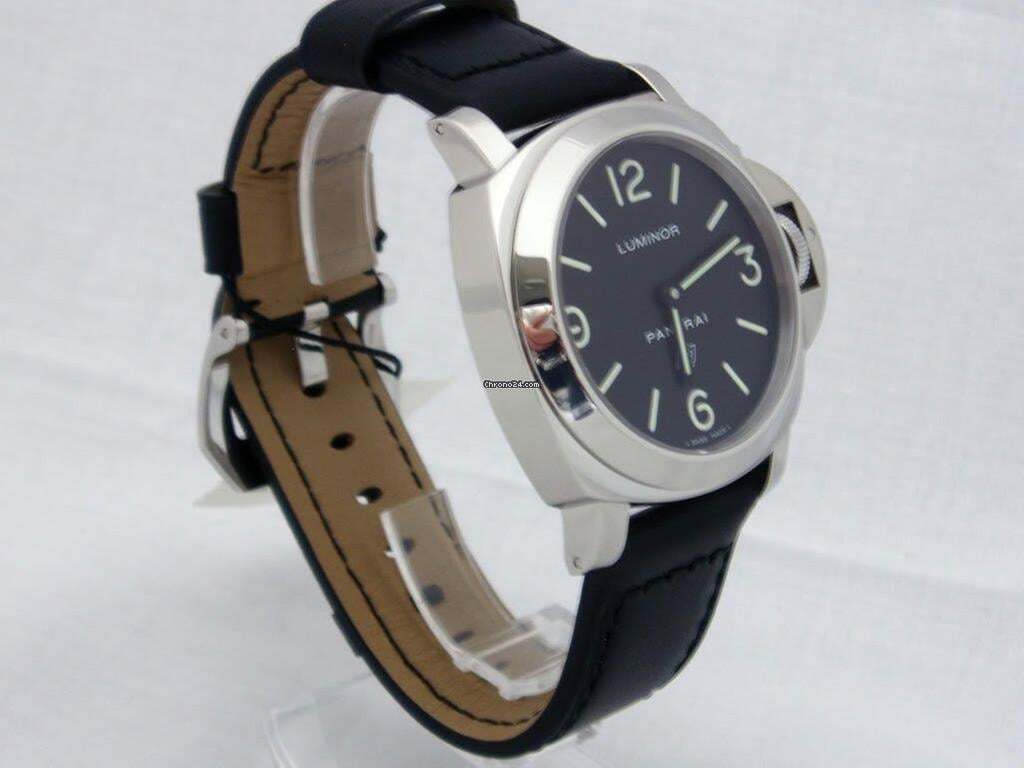 Panerai Luminor Base Logo Manual winding Men's Watch Steel Case With Leather Strap Authentic Luxury Timepiece