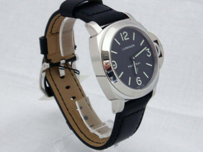Panerai Luminor Base Logo Manual winding Men's Watch Steel Case With Leather Strap Authentic Luxury Timepiece