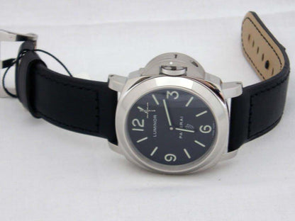 Panerai Luminor Base Logo Manual winding Men's Watch Steel Case With Leather Strap Authentic Luxury Timepiece