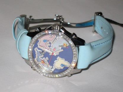 Jacob & Co. Five Time Zone Quartz Men's Watch Steel Case With Leather Strap Authentic Luxury Timepiece