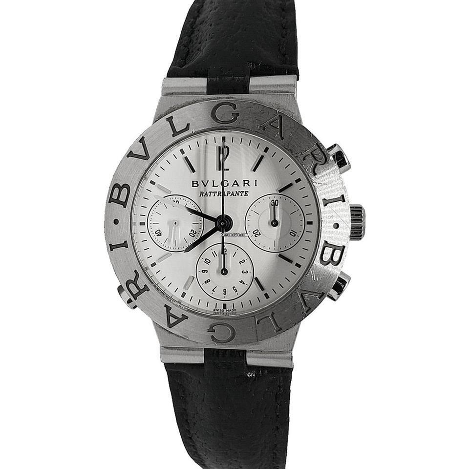 Bulgari Diagono Automatic Men's Watch White Gold Case With Leather Strap Authentic Luxury Timepiece