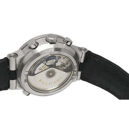 Bulgari Diagono Automatic Men's Watch White Gold Case With Leather Strap Authentic Luxury Timepiece