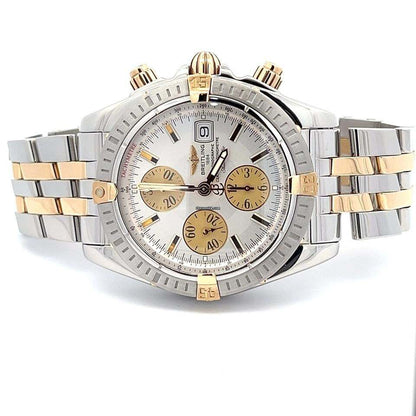 Breitling Chronomat Evolution Automatic Men's Watch Steel Case With Gold/Steel Strap Authentic Luxury Timepiece