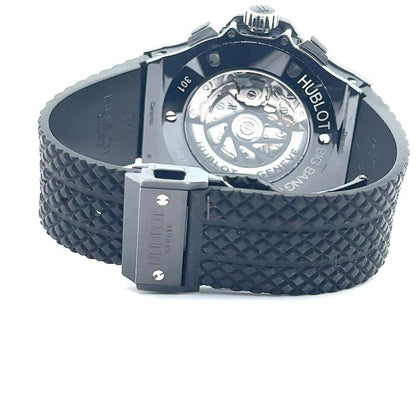 Hublot Big Bang Automatic Men's Watch Ceramic Case With Rubber Strap Authentic Luxury Timepiece