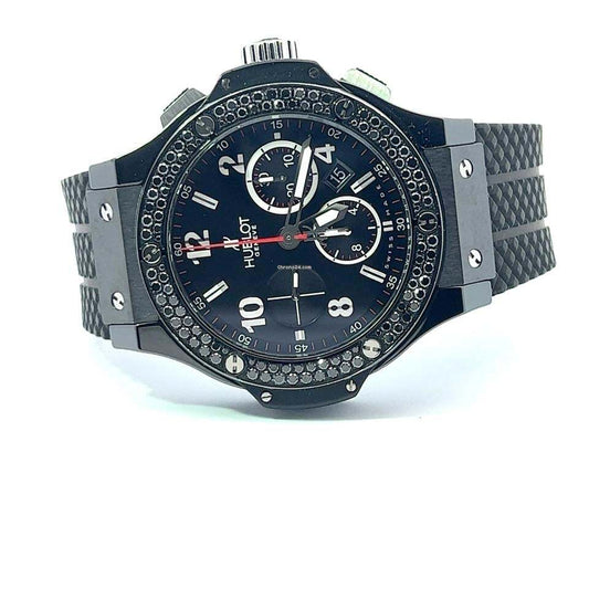 Hublot Big Bang Automatic Men's Watch Ceramic Case With Rubber Strap Authentic Luxury Timepiece