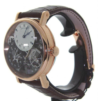Breguet Tradition Manual winding Men's Watch Rose Gold Case With Leather Strap Authentic Luxury Timepiece