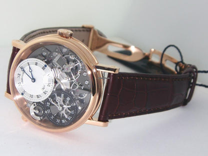 Breguet Tradition Manual winding Men's Watch Rose Gold Case With Leather Strap Authentic Luxury Timepiece