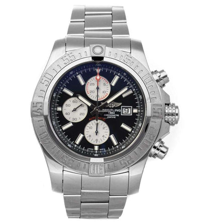 Breitling Super Avenger II Automatic Men's Watch With Steel Case and Strap Authentic Luxury Timepiece