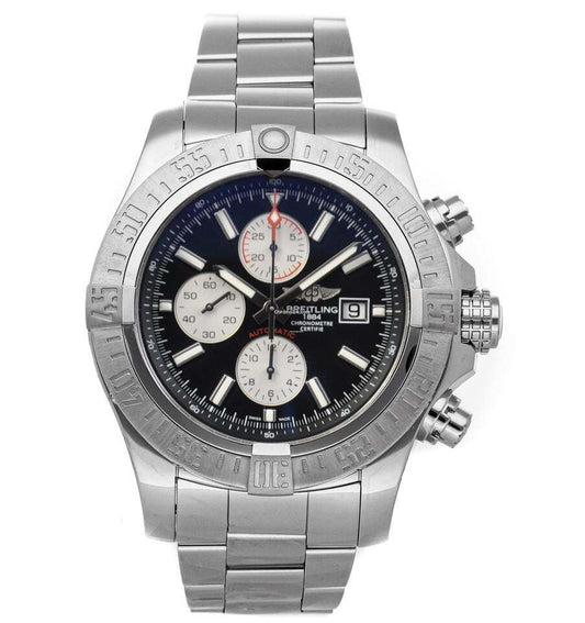 Breitling Super Avenger II Automatic Men's Watch With Steel Case and Strap Authentic Luxury Timepiece