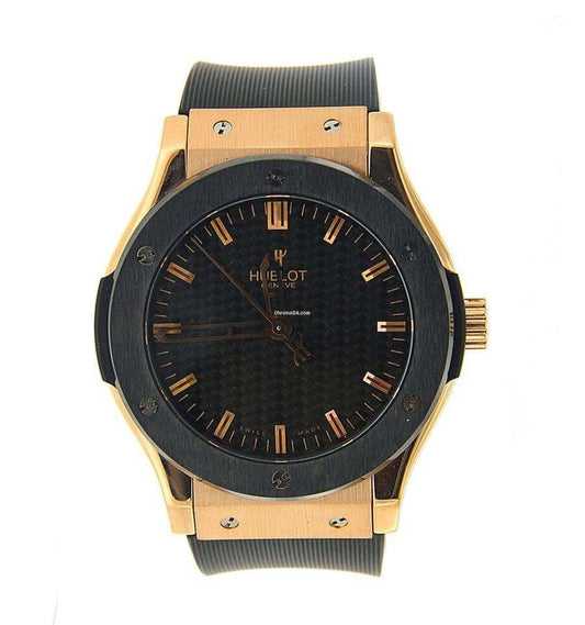Hublot Classic Fusion Automatic Men's Watch Rose Gold Case With Rubber Strap Authentic Luxury Timepiece