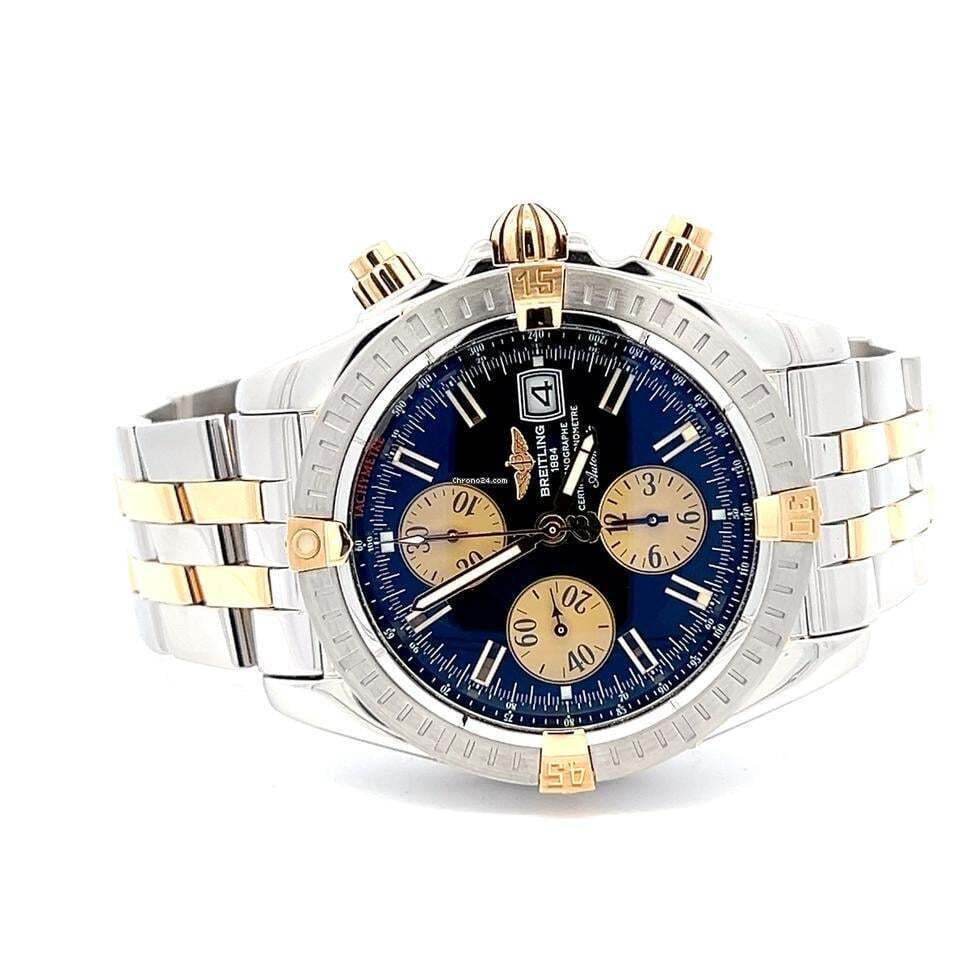Breitling Chronomat Evolution Automatic Men's Watch Steel Case With Gold/Steel Strap Authentic Luxury Timepiece