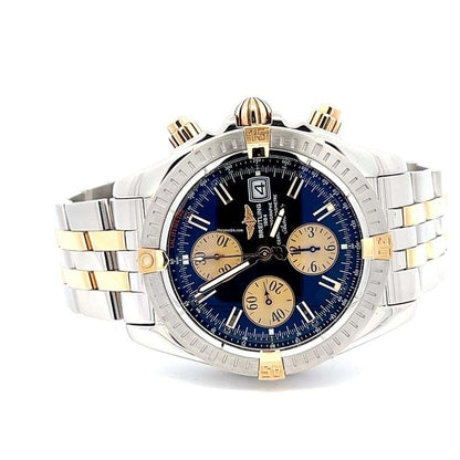 Breitling Chronomat Evolution Automatic Men's Watch Steel Case With Gold/Steel Strap Authentic Luxury Timepiece