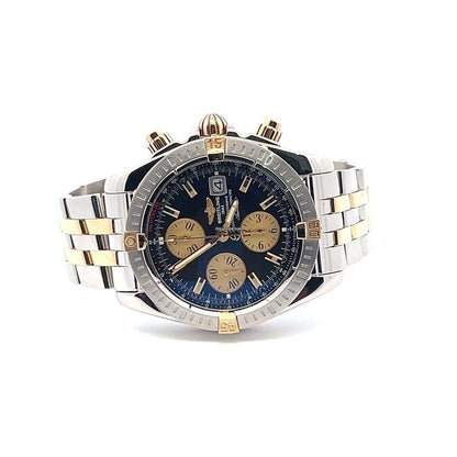 Breitling Chronomat Evolution Automatic Men's Watch Steel Case With Gold/Steel Strap Authentic Luxury Timepiece