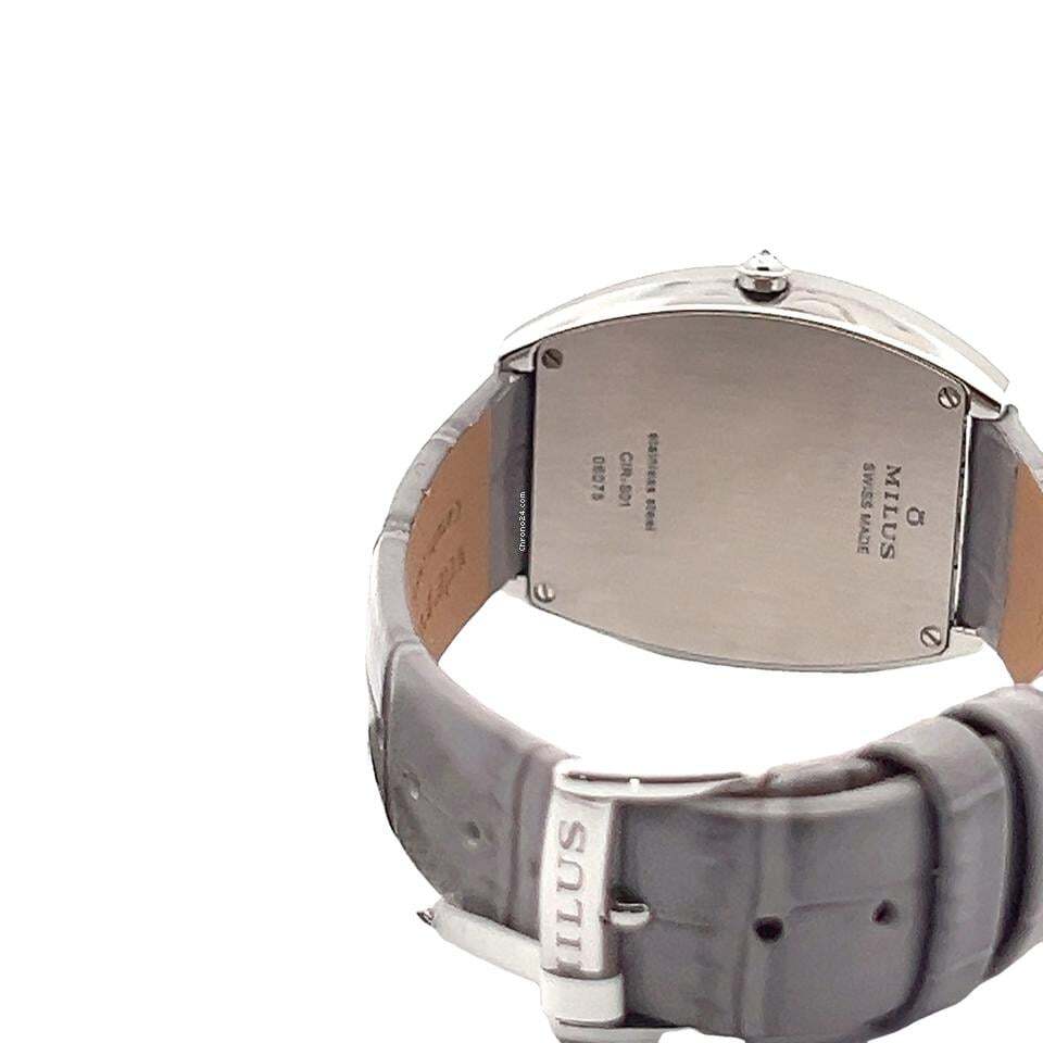 Milus Quartz Women's Watch Steel Case With Leather Strap Authentic Luxury Timepiece