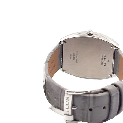 Milus Quartz Women's Watch Steel Case With Leather Strap Authentic Luxury Timepiece