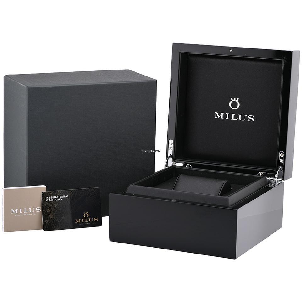 Milus Quartz Women's Watch Steel Case With Leather Strap Authentic Luxury Timepiece