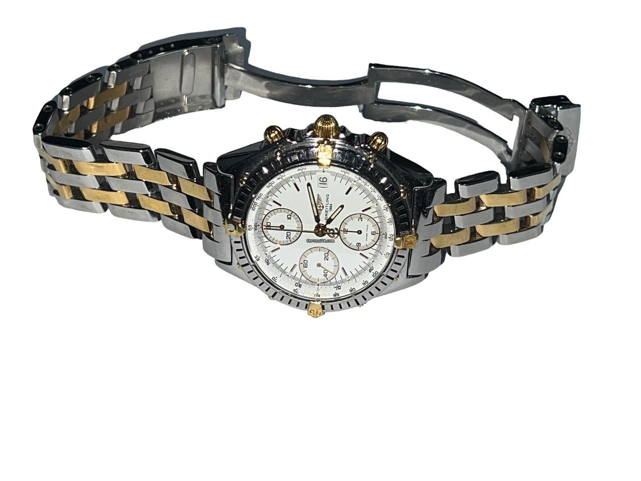 Breitling Chronomat Automatic Men's Watch Steel Case With Gold/Steel Strap Authentic Luxury Timepiece