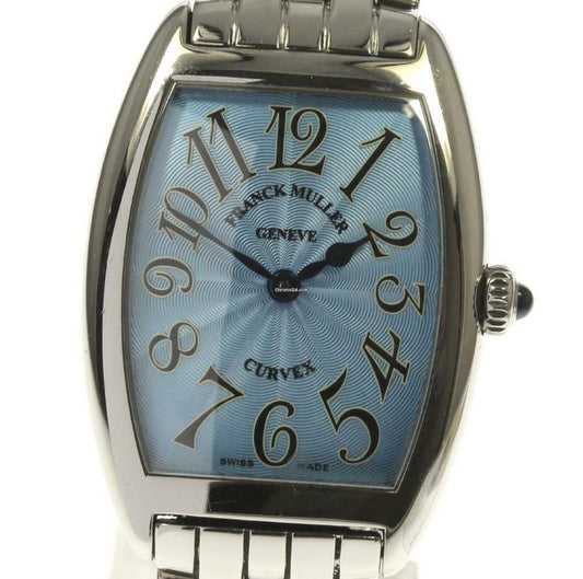 Franck Muller Cintrée Curvex Quartz Women's Watch With Steel Case and Strap Authentic Luxury Timepiece