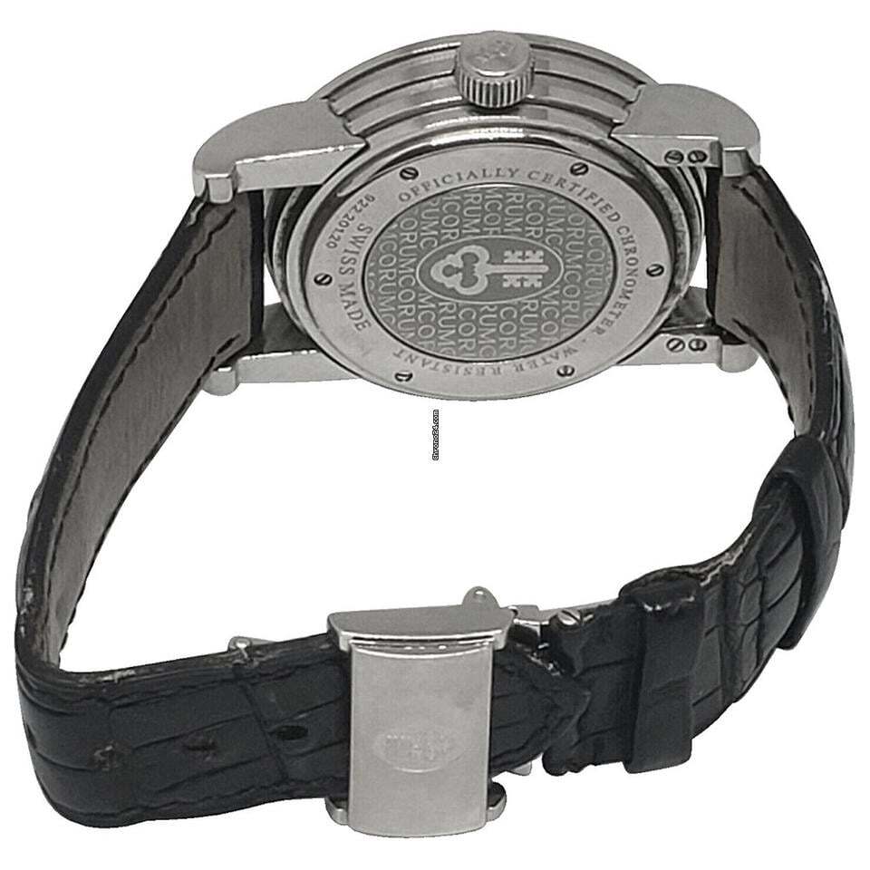 Corum Automatic Unisex Watch Steel Case With Crocodile skin Strap Authentic Luxury Timepiece