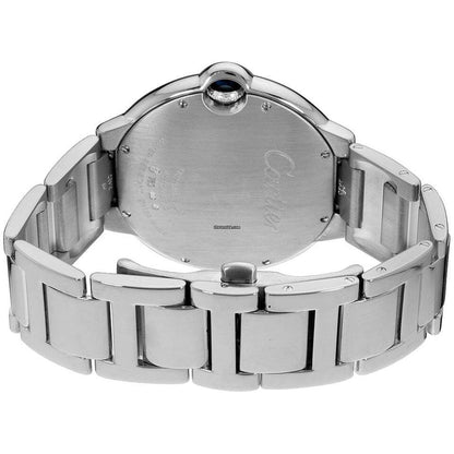 Cartier Ballon Bleu 42mm Automatic Men's Watch With White Gold Case and Strap Authentic Luxury Timepiece