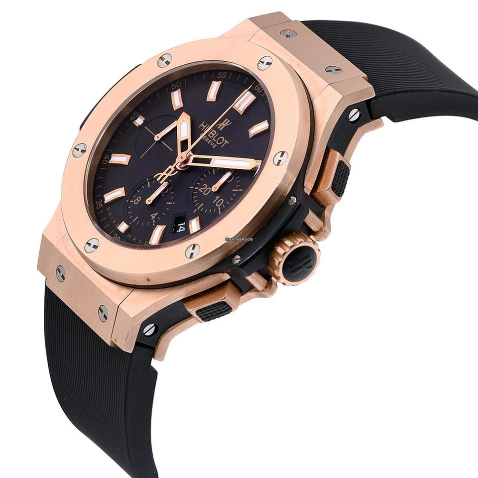 Hublot Big Bang 44 mm Automatic Men's Watch Rose Gold Case With Rubber Strap Authentic Luxury Timepiece