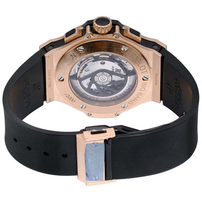 Hublot Big Bang 44 mm Automatic Men's Watch Rose Gold Case With Rubber Strap Authentic Luxury Timepiece
