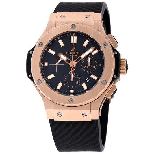 Hublot Big Bang 44 mm Automatic Men's Watch Rose Gold Case With Rubber Strap Authentic Luxury Timepiece