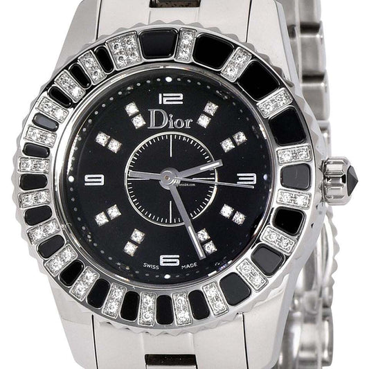 Dior Christal Quartz Women's Watch With Steel Case and Strap Authentic Luxury Timepiece