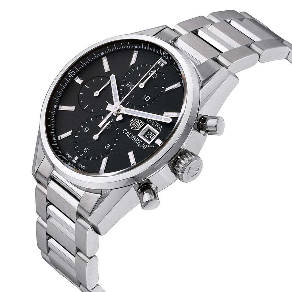 TAG Heuer Carrera Calibre 16 Automatic Men's Watch With Steel Case and Strap Authentic Luxury Timepiece