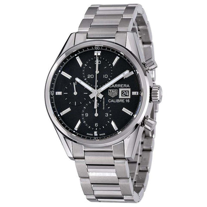 TAG Heuer Carrera Calibre 16 Automatic Men's Watch With Steel Case and Strap Authentic Luxury Timepiece