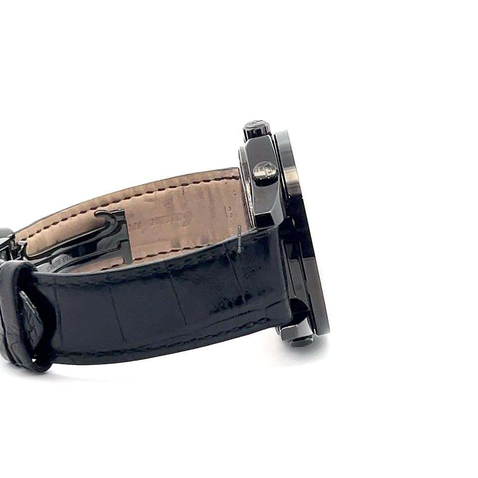 Jacob & Co. Five Time Zone Quartz Men's Watch Steel Case With Leather Strap Authentic Luxury Timepiece