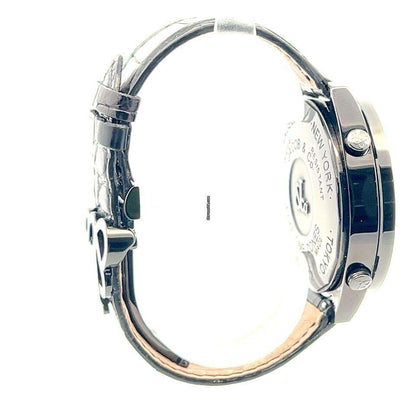 Jacob & Co. Five Time Zone Quartz Men's Watch Steel Case With Leather Strap Authentic Luxury Timepiece