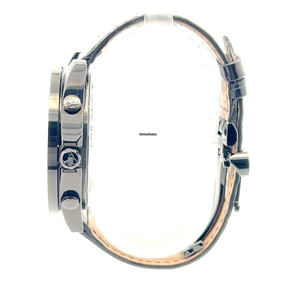 Jacob & Co. Five Time Zone Quartz Men's Watch Steel Case With Leather Strap Authentic Luxury Timepiece